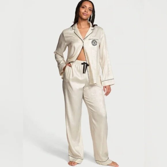 Victoria's Secret Satin Glazed Long Pajamas Set, M